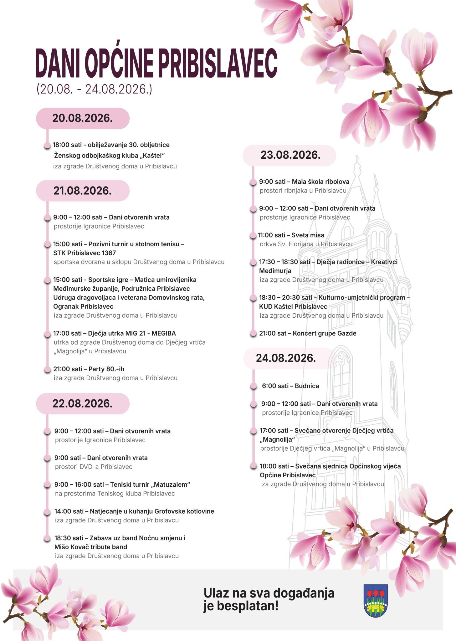 Program Dana Općine Pribislavec 2026.
